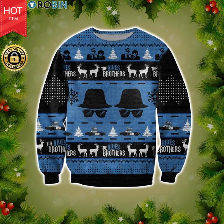 The Blues Brothers Full Print Christmas Wool Sweater