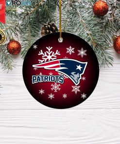 New England Patriots Merry Christmas Circle Ornament New England Patriots Merry Christmas Circle Ornament