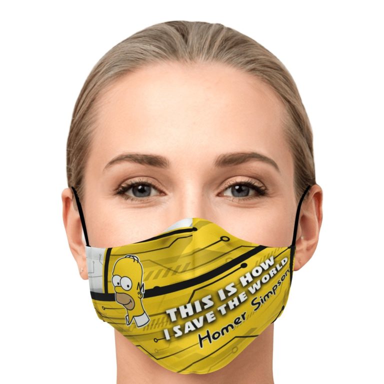 This Is How I Save The World Homer Simpson Face Mask With PM2.5 Filters
