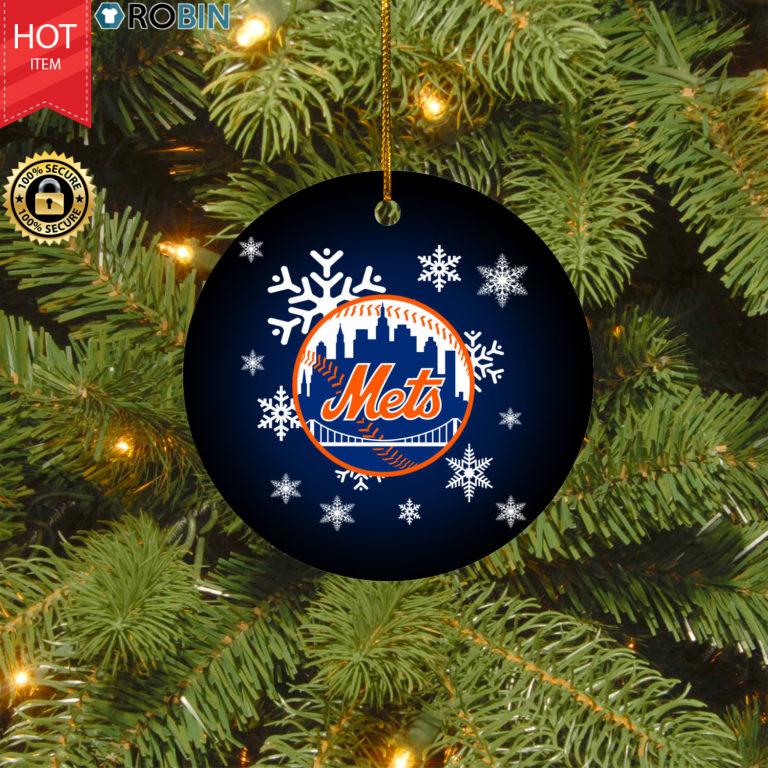 New York Mets Merry Christmas Circle Ornament