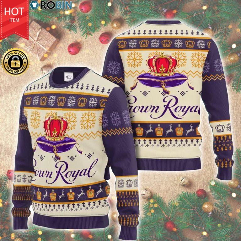 Crown Royal All Over Print Christmas Woollen Sweater