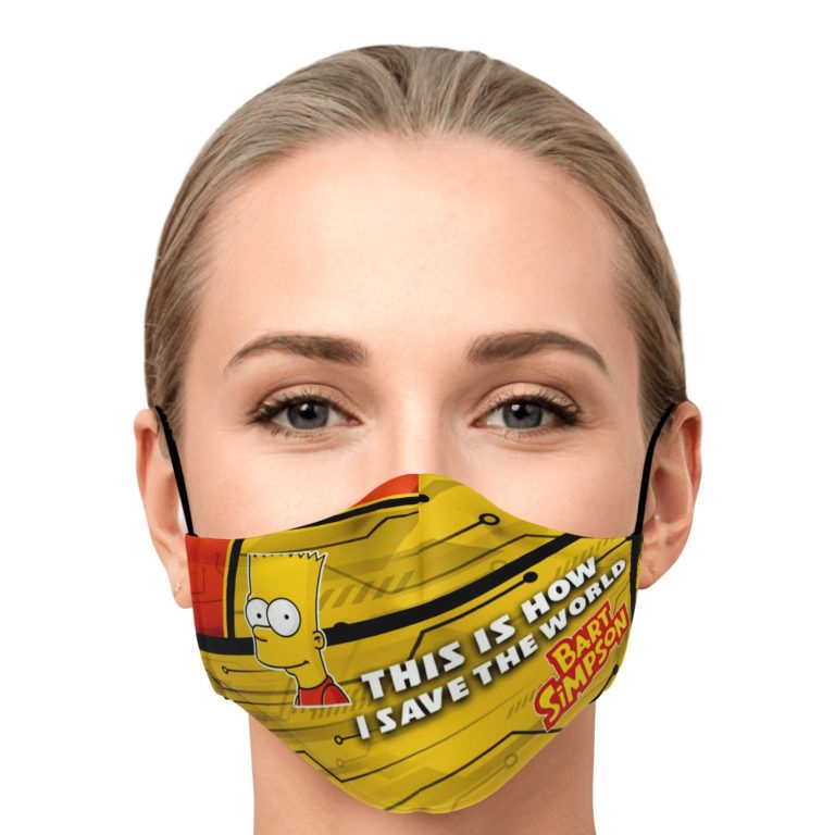 This Is How I Save The World Bart Simpson Face Mask With PM2.5 Filters