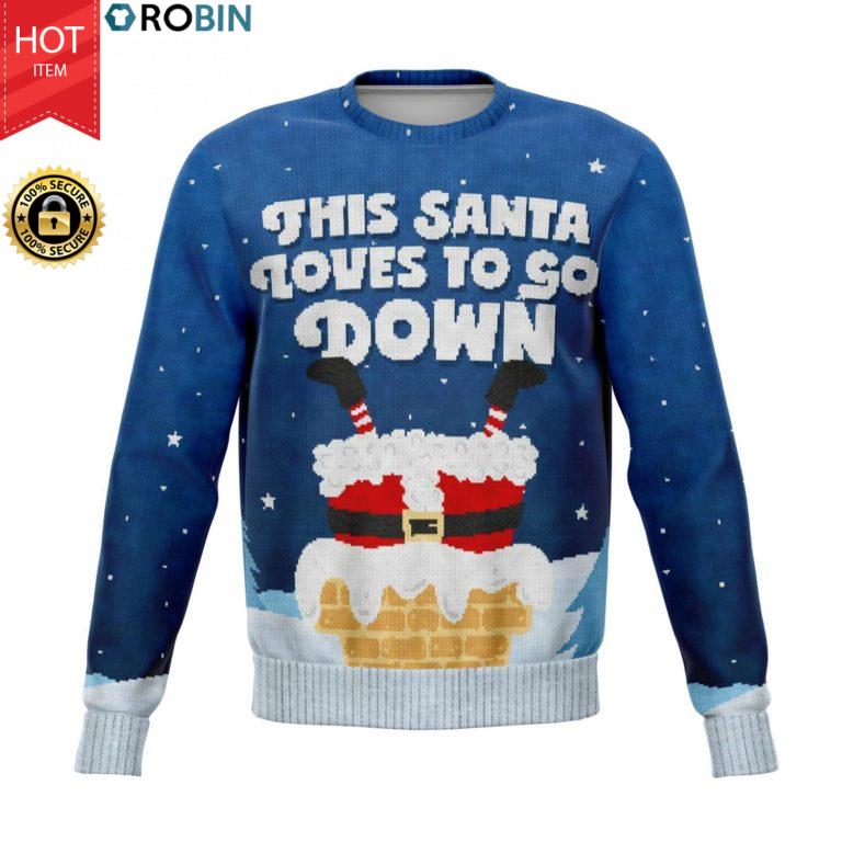 This Santa Loves To Go Down Christmas 3D Allover Printed Wool Sweater
