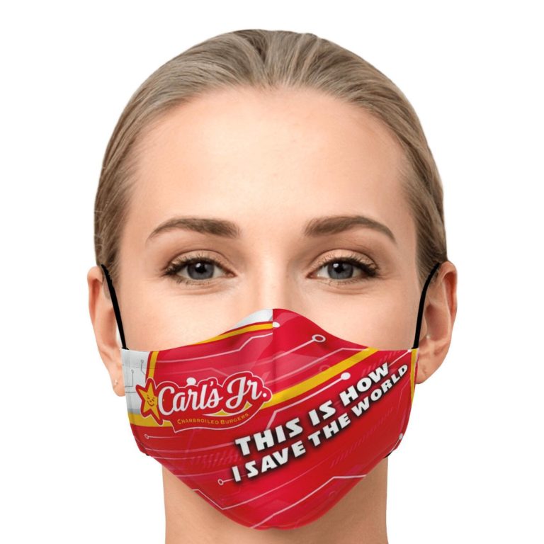 This Is How I Save The World Carl's Jr. Signage Face Mask With PM2.5 Filters