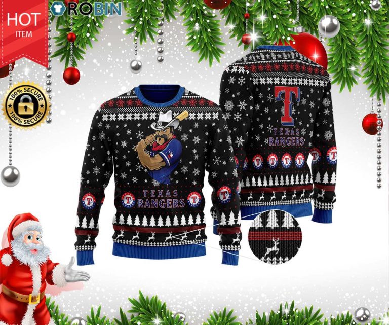 Texas Rangers Full Printed Ugly Christmas Wool Sweater