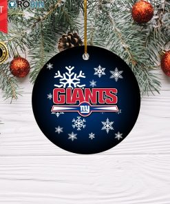 New York Giants Merry Christmas Circle Ornament New York Giants Merry Christmas Circle Ornament