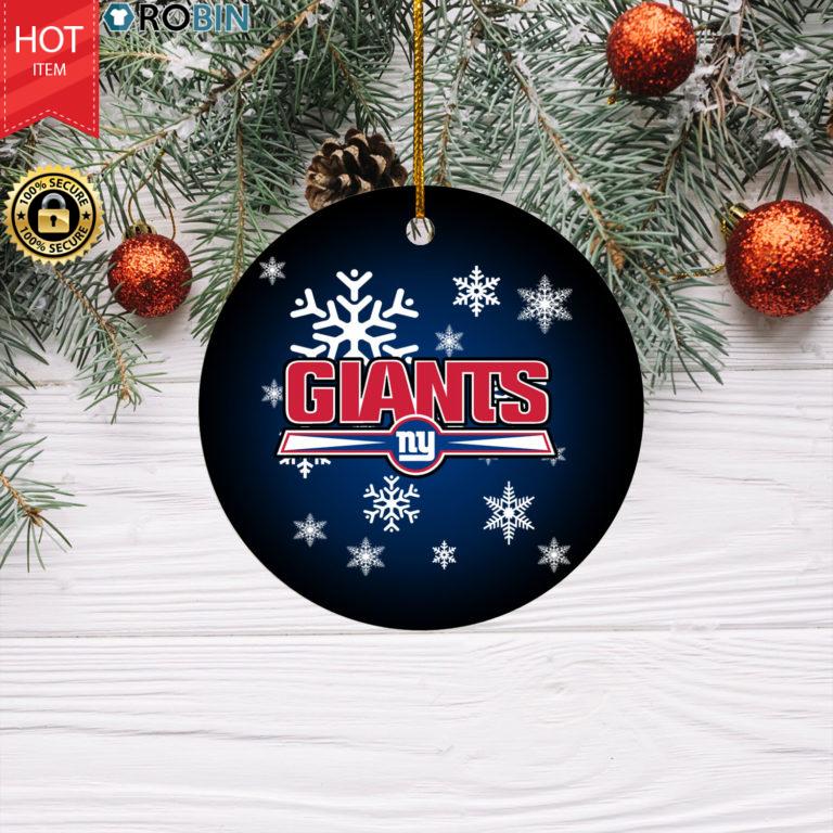 New York Giants Merry Christmas Circle Ornament