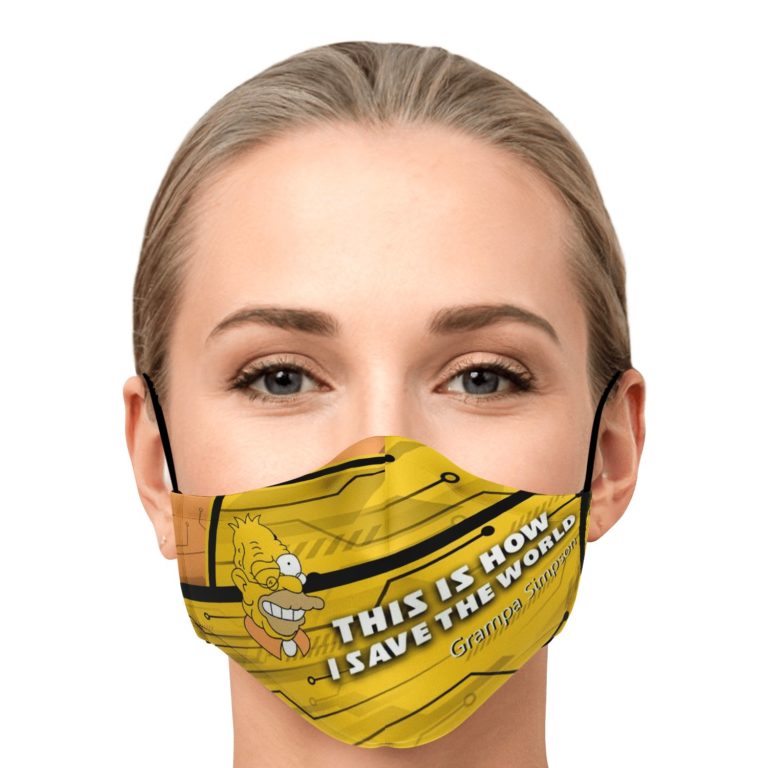 This Is How I Save The World Grampa Simpson Face Mask With PM2.5 Filters