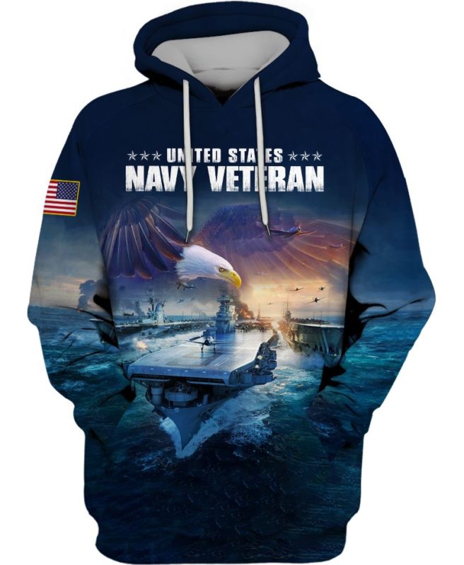 Eagle Naval Ship US Navy Veteran Once Navy Always Navy AOP Hoodie, T Shirt, Bomber