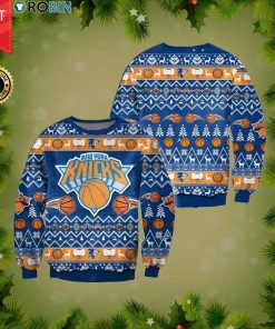 New York Knicks Basketball Team Ugly Christmas Wool Sweater New York Knicks Basketball Team Ugly Christmas Wool Sweater