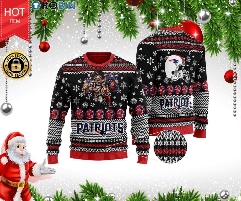 New England Patriots Ugly Christmas Woollen Sweater 3D