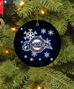Milwaukee Brewers Merry Christmas Circle Ornament
