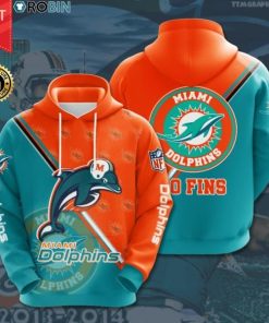 The Miami Dolphins Football Team Full Printed Hoodie