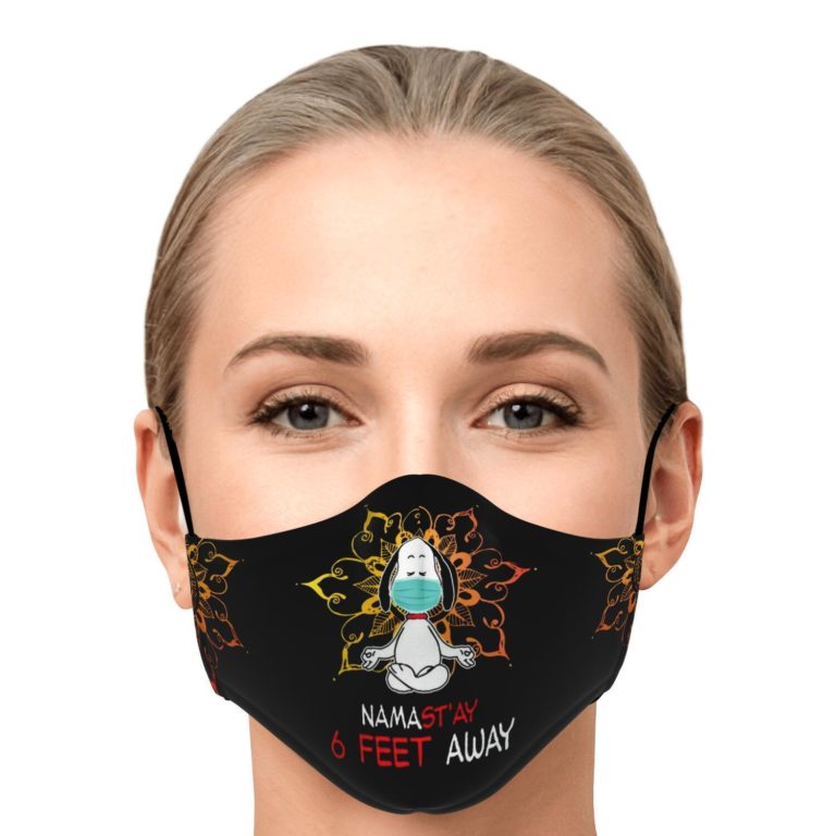 Namast'ay 6 Feet Away Corona Virus Snoopy Face Mask With PM2.5 Filter