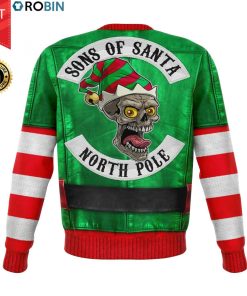 Sons Of Santa North Pole Skull The Elf 3D Allover Printed Wool Sweater