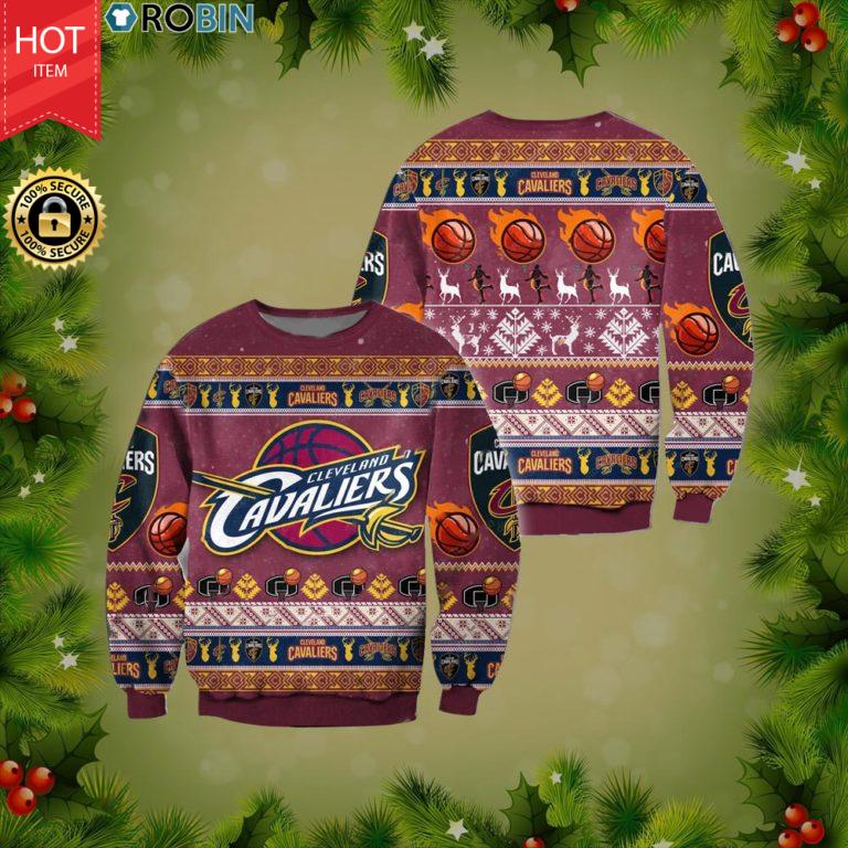 Cleveland Cavaliers Basketball Christmas Wool Sweater