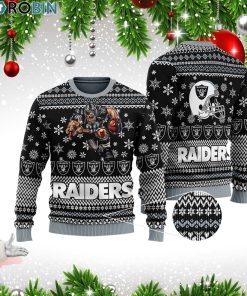 Las Vegas Raiders 3D Print Christmas Wool Sweater Las Vegas Raiders 3D Print Christmas Wool Sweater