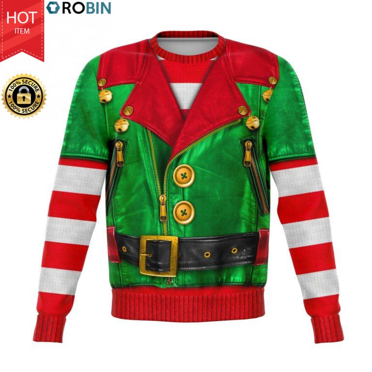 Sons Of Santa North Pole Skull The Elf 3D Allover Printed Wool Sweater