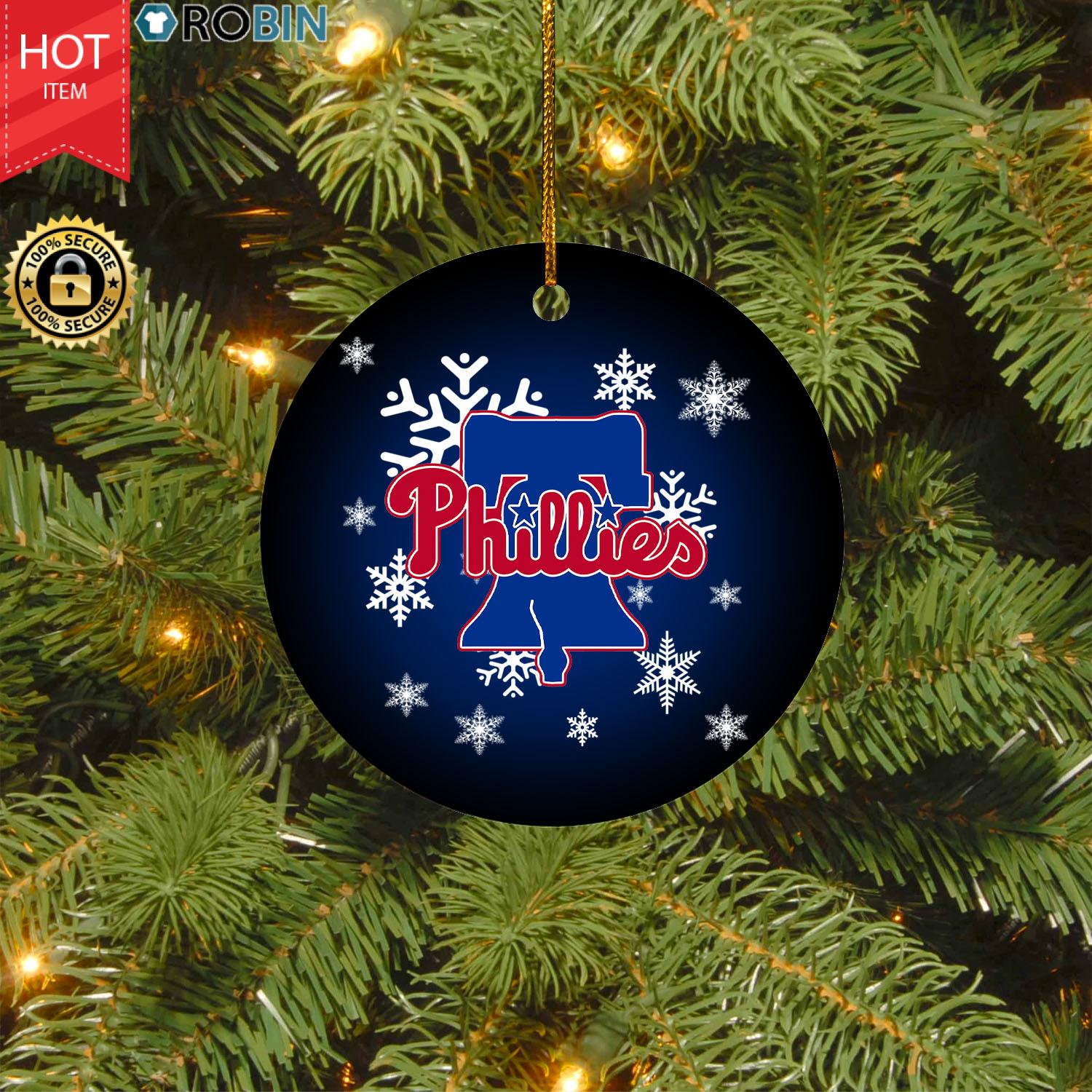 Philadelphia Phillies Merry Christmas Circle Ornament RobinPlaceFabrics