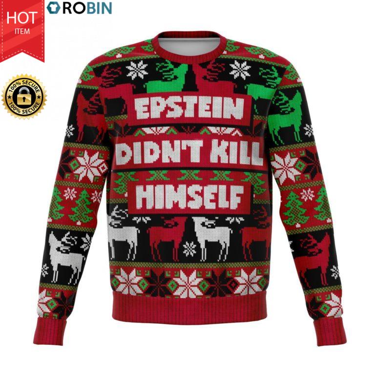 Epstein Didn't Kill Himself Christmas All-Over Printed Wool Sweater