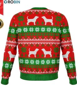 Beagle Bell All The Way Christmas 3D Allover Printed Wool Sweater