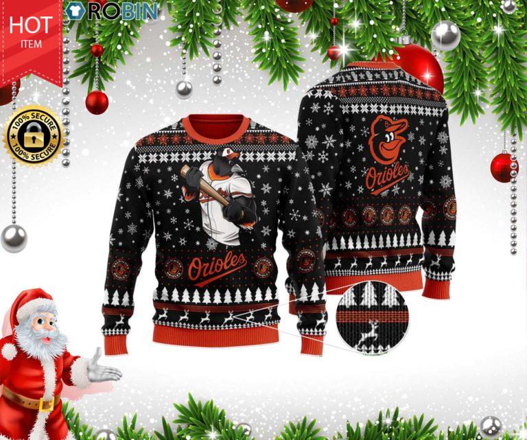 Baltimore Orioles Team Christmas 3D Wool Sweater