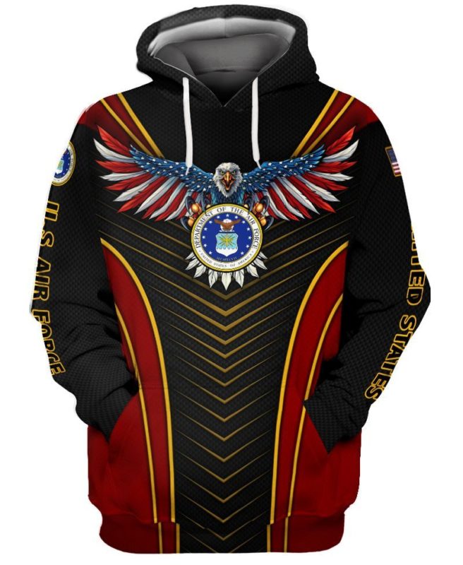 Bald Ealge US Air Force USAF Full Print Hoodie, T Shirt, Bomber
