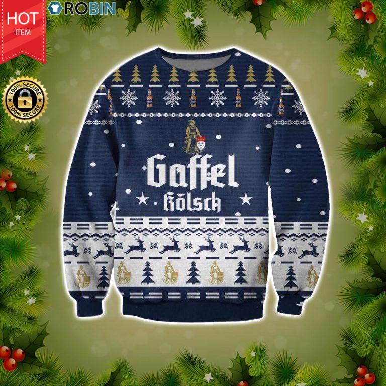 Gaffel Kolsch Beer Full Print Christmas Wool Sweater