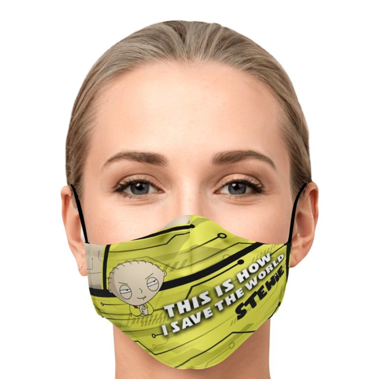 This Is How I Save The World Stewie Griffin Face Mask With PM2.5 Filters