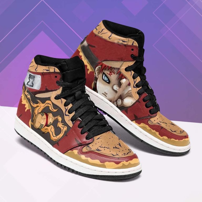 Gaara Shoe - Naruto Manga Jordan 1 High Sneaker - RobinPlaceFabrics