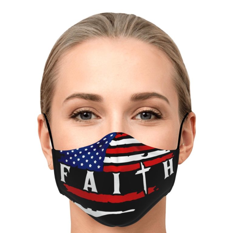 American Flag Faith Face Mask With PM2.5 Filter