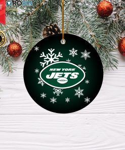 New York Jets Merry Christmas Circle Ornament