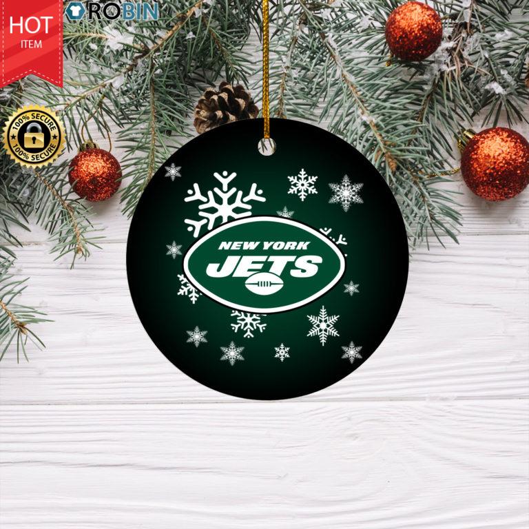 New York Jets Merry Christmas Circle Ornament