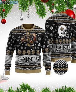 New Orleans Saints Ugly Christmas Woollen Sweater 3D