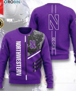 Northwestern Wildcats Football Go Cats Full Printed Sweater
