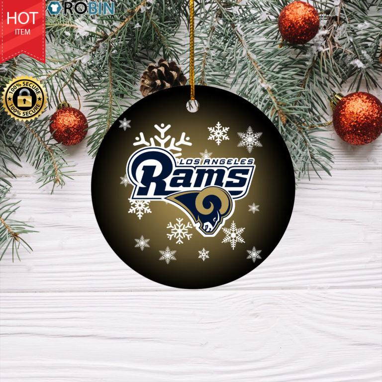 Los Angeles Rams Merry Christmas Circle Ornament