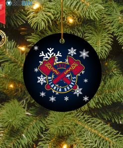 Atlanta Braves Merry Christmas Circle Ornament