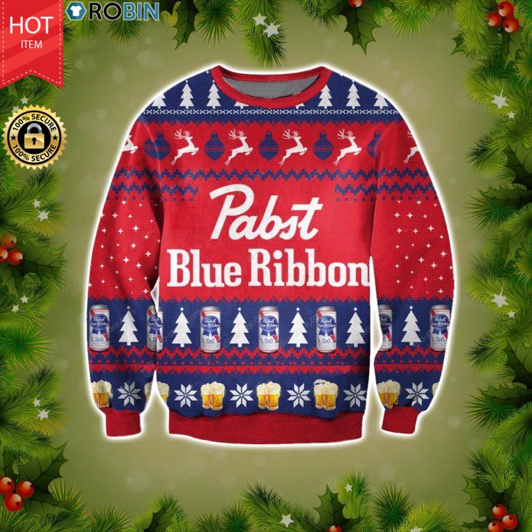 Pabst Blue Ribbon Beer AOP Wool Sweater