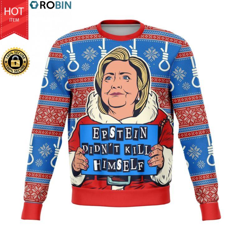 Epstein Didn't Kill Himself Hillary Clinton All-Over Printed Wool Sweater