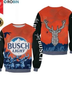 Busch Light Beer Deer All Over Print Wool Sweater