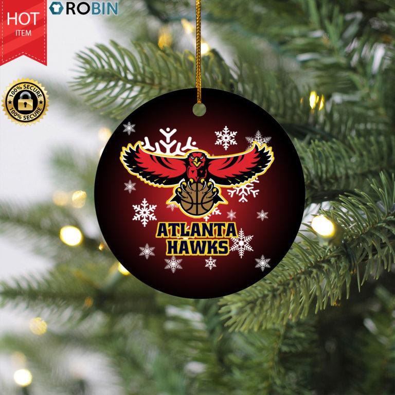 Atlanta Hawks Merry Christmas Circle Ornament