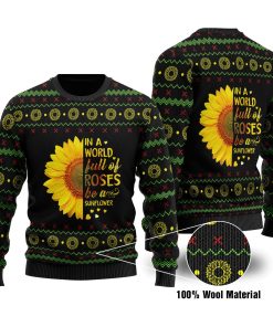 Be A Sunflower Full Printed Christmas Wool Sweater Be A Sunflower Full Printed Christmas Wool Sweater