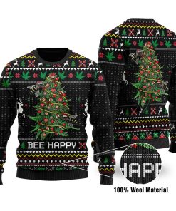 Bee Happy 3D Printed 100% Wool Material Christmas Sweater