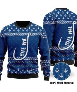 Bite Me Full Printed Christmas Wool Sweater