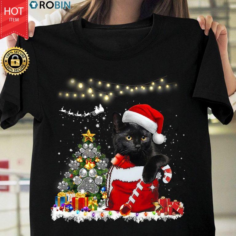 Black Cat – Merry Christmas Gift T Shirt