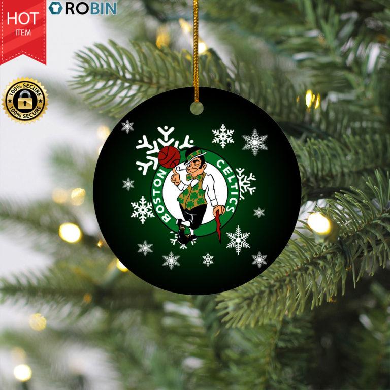 Boston Celtics Merry Christmas Circle Ornament