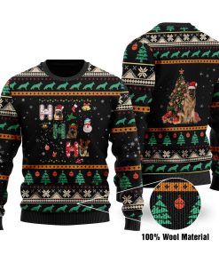 German Shepherd 3D Printed 100% Wool Material Christmas Sweater