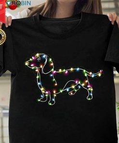 Dachshund Christmas Light T Shirt