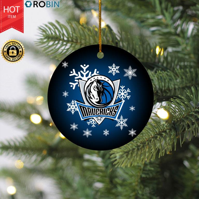 Dallas Mavericks Merry Christmas Circle Ornament