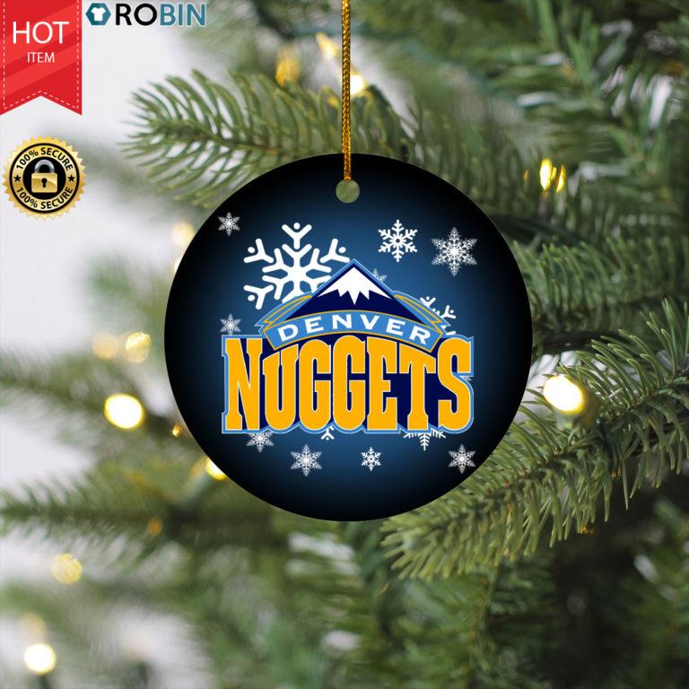Denver Nuggets Merry Christmas Circle Ornament